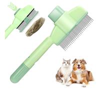 Peigne Epilation pour Animaux Compagnie, Brosse Chiens Chats Autonettoyante, Pour Soin Et Retrait Des Poi - Vert