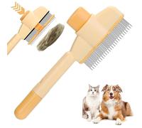 Peigne Epilation pour Animaux Compagnie, Brosse Chiens Chats Autonettoyante, Pour Soin Et Retrait Des Poi - Jaune