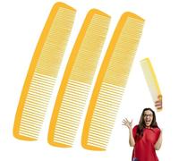Peigne géant blague, gros peigne accessoires brosse à cheveux, peigne géant accessoire fête carnaval géant large peigne brosse à cheveux Halloween grand peigne accessoires de costume (3PC,Gelb)