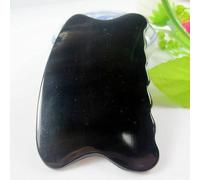 Peigne Gua Sha en corne noire naturelle en forme de vague Outil de massage de tête Guasha