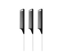 peigne homme Lot de 3 peignes en acier inoxydable résistants aux fibres for la coiffure(3pcs black)