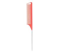 peigne homme Peigne à queue pointu professionnel couleur bonbon, 1 pièce, for perruque, séparation, tresse, teinture et mèches(Red)