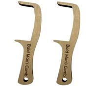 Peigne Hommes Chauve, 2 Pièces Peigne Bois Fait Main Sans Dents, Peignes Humoristique Hommes Chauve Cadeau Farce, Peignes Sans Dents Fantaisie Cheveux Clairsemés Cadeau Gag, pour Cadeaus Farce