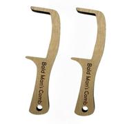 Peigne Hommes Chauve, 2 Pièces Peigne Bois Pour Hommes Chauve Cadeau Humoristique, Brosse Cheveux Humoristique Ho-mme Chauves Outil Affiner Cheveux, Peignes Édentés Humoristiques Ho-mme Chauves