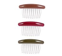 Peigne Intercalé Élégante à Dents Larges Acrylique 3pcs Ambiance Noël | Crête Latérale de Tortue, Accessoires de Coiffure pour Chignon et Frange, Usage Quotidien Couleur Aléatoire