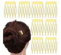 Peigne Latéral à Cinq Dents en Métal Doré, Lot de 10 Pièces | Fixation Multipoints, Finition Polie, Base DIY pour Voiles et Extensions, Usage Cérémonies