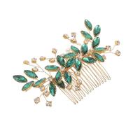 Peigne Latéral de Mariage en Cristal Vert pour Mariée, Fait Main | Métal et Pierres , Léger et Stable, pour Célébrations Animées et Séances Photo