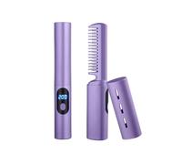 Peigne Lissant 2 en 1 - Brosse Lissante Pour Cheveux, Peigne Chaud de Portable de Voyage, Anti-BrûLure Lisseur Cheveux, Professionnels Hair Straightener Pour Coiffer Une Barbe Longue Et Courts