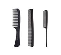 Peigne Lissant 3pcs peigne de coiffure ensemble peignes à cheveux dents fines, for longs et raides bouclés, noir 2