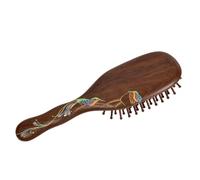 Peigne Lissant Peigne de Massage à coussin d'air for femmes, peigne soins capillaires avec cheveux longs et bouclés, lisser en bois massif