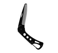 Peigne Lissant Peigne pliant en acier inoxydable, peigne à cheveux métal multifonctionnel portable, adapté au toilettage des hommes, peignage, la barbe et coiffage de