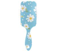 Peigne lisse simple bleu marguerite pour cheveux en croissance masseur de tête cuir chevelu pour séchage au sèche-cheveux avec poignée ergonomique cepillo anti-frisottis para cabello