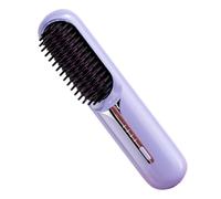 Peigne lisseur, brosse lissante pour femme, Lisseur à cheveux rechargeable en céramique, Peigne chauffant sans fil, 3 réglages de température, brosse thermique de voyage portable pour femmes