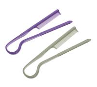 Peigne Lisseur V en Plastique 2 Pièces pour Coiffage Précis Cheveux | Dents Fines et Manche Ergonomique, Embout Fin pour Séparation Précise, Format Beige Pratique