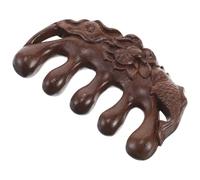 Peigne Marron de Massage en Bois de Santal Portable du Cuir Chevelu | Dents Larges, Usage pour Cheveux Secs ou Humides, Finition Soignée, Format Léger et Compact, Pratique au Quotidien