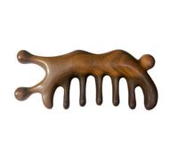 Peigne Marron du Cuir Chevelu en Bois de Santal de Massage | Conception Spéciale, Finition Soignée, Confortable, Résistant à Déformation, N’agresse Pas les Racines