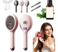 Peigne Massage à Coussin D'Air Et Spray éLectrique, Electric Spray Air Cushion Massage Comb, Brosse DéMêLante à Vapeur Rechargeable Pour Cheveux Courts, RéDuit Les Frisottis (Rose)