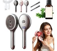 Peigne Massage à Coussin D'Air Et Spray éLectrique, Electric Spray Air Cushion Massage Comb, Brosse DéMêLante à Vapeur Rechargeable Pour Cheveux Courts, RéDuit Les Frisottis (Gris)
