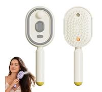 Peigne Massage à Coussin d'air et Spray électrique, Peigne de Massage Electrique, Brosse Lissante Cheveux avec Nano Mist, Outil De Coiffure Portable sans Fil (Beige)