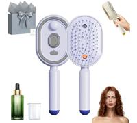 Peigne Massage à Coussin D'Air Et Spray Électrique, Peigne Démêlant Cheveux et Massage Cuir Chevelu, Lisseur Vapeur Portable Anti-Frisottis pour Tous Types de Cheveux (Violet)