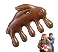 Peigne Massant Pour Cuir Chevelu - Brosse Cheveux Large En Bois,Massageur Cuir Chevelu En Forme De Lapin Pour La Croissance Des Cheveux,pour le Cou Mains Jambes Épaules Hommes Femmes Relaxation et Sti