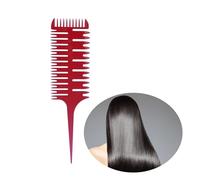 Peigne Mèche Cheveux Rouge, Forme Arête de Poisson, Abs Compact | Séparation des Mèches, Coiffage Précis, Poignée Ergonomique Antistatique, pour Femmes et Filles, Usage Salon
