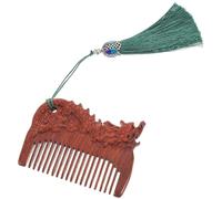 Peigne Motif Zodiaque en Bois de Santal Vert Bébé, Voyage | Couleur Café, Design Unique, pour Filles et Tout-petits, Réduit les Pleurs, Enlève les Dépôts du Cuir Chevelu