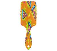Peigne orange à pizza, brosse à cheveux antistatique, brosse à cheveux pour femme