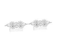 Peigne ¿¿ Perles, Diad¿¿Me, Peigne Lat¿¿Ral Orn¿¿ De Strass, Lot De 2 Pinces ¿¿ Cheveux Argent¿¿Es Pour Filles, Accessoires De Coiffure De Mari¿¿E, Imitation Diamants