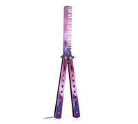 Peigne Pli Pliable En Acier Inoxydable Brosse À Borbitures Entraînement Papillon Couteau Peignant Salon Outils De Coiffure(G)