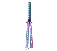 Peigne pliable en acier inoxydable, couleur 3D, titane, entraînement, couteau papillon, peigne, brosses à barbe, coiffure, 1 pièce