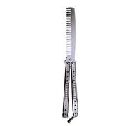 Peigne pliable en acier inoxydable, outil d'entraînement, couteau papillon, peigne, brosse à Moustache, outil de coiffure