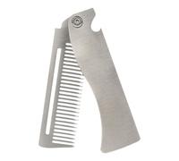 Peigne pliable en acier inoxydable pour barbe pliante | Dents larges, lisseur de cheveux pour le quotidien, compact pour barbe moustache