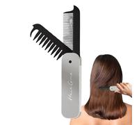 Peigne pliant, brosse à cheveux pliable | Peignes de poche 2 en 1 à dents fines et à dents larges | Brosse à cheveux de voyage pliante, outils de coiffure pour hommes et femmes, cheveux lisses et bouc
