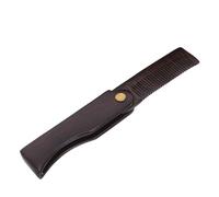 Peigne Pliant en Ébène Compact pour Cheveux et Moustaches, Voyage | Finition Lisse, Veinage, Design Pliable, Usage Portable, Style Sophistiqué, Hommes et Femmes