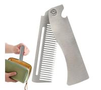 Peigne pliant - peigne en acier inoxydable portable | Coiffure, soins de la moustache | Peigne à barbe pour hommes, peigne de coiffage à l'huile, peigne pliant en acier inoxydable, peigne à coiffure,