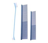 Peigne Pour Animaux De Compagnie En Acier Inoxydable 2 Pièces, Brosse À Dents À Poils Souples 1 Pièce, Peigne De Toilettage Pour Chat, Outil De Nettoyage De La Bouche Pour Animaux De Compagnie.