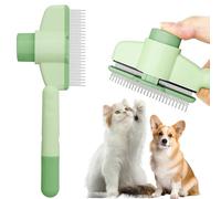 Peigne pour chat et chien, outil d'épilation des poils d'animaux domestiques, peigne pour chats et chiens, peigne à poux, brosse pour chat avec bouton de déverrouillage, autonettoyante avec dents