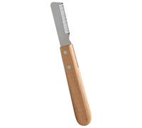 Peigne pour chats et chiens à poil court, acier inoxydable pour démêlage et retrait des poils morts, manche en bois robuste avec double rivets, 6,69 x 0,71 x 0,39 in, 1,41 oz, design léger