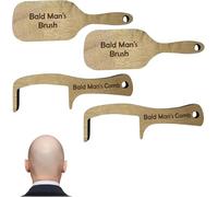 Peigne pour homme chauve, peigne à effiler en bois, brosse et peigne pour homme chauve, cadeau amusant pour homme, amis, famille