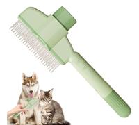 Peigne pour nœuds pour animaux domestiques - Peigne à chat pour cheveux lâches | Brosse de nettoyage des puces pour chiens, peigne à grandes aiguilles en acier avec fonction bouton, Pett