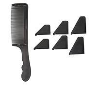 Peigne pour tondeuse de coiffeur courbé, partie supérieure plate, en forme de S, outil de coiffeur professionnel (Noir)