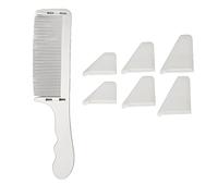 Peigne pour tondeuse de coiffeur courbé, partie supérieure plate, en forme de S, outil pour coiffeur professionnel (blanc)