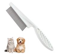 Peigne professionnel anti-puces pour chat - Peigne anti-puces en acier inoxydable - Peigne à poux avec dents fines arrondies - Peigne pour chat avec un entretien doux - Pour animaux de compagnie de