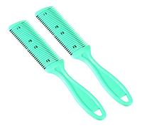 Peigne Rasoir pour Coupe de Cheveux, Peigne Desepaississant Cheveux, Peigne Tondeuse à Cheveux Professionnelle, Coupe Fourche Cheveux Manuel, Vert