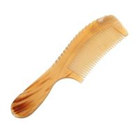 Peigne Sculptant Barbe en Corne de Vache, Dents Fines, 18 Cm