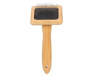 Peigne Slicker Macramé en Bambou avec Coussin d’Air, Trou Pour Accrocher, Brosse Nettoyante Fine pour Toile Tissée - Conception Ergonomique, Facile à Utiliser, Pour Entretien et (S)