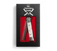 Peigne Switchblade pliable blanc - Bouton poussoir - Mr Sweeney Todd