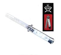 Peigne Switchblade pliable blanc - Bouton poussoir - Mr Sweeney Todd