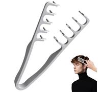 Peigne texturisant, peigne de coiffage pour homme, outil de levage de texture volumisante avec poignée texturée antidérapante en plastique ABS (gris)